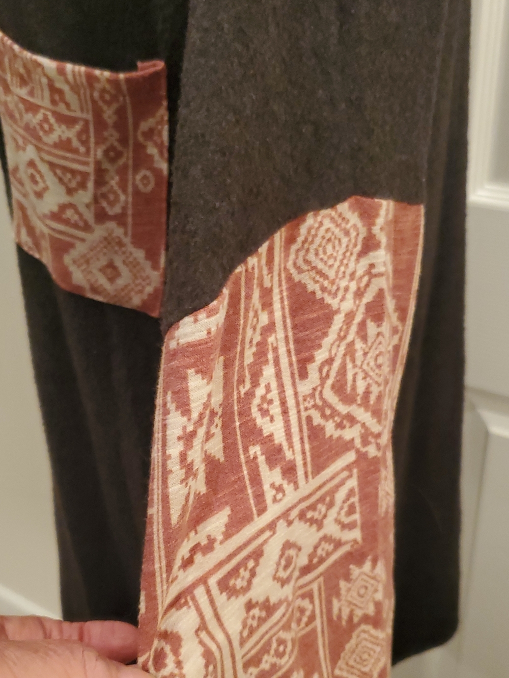 Lovely Melody Brave the Cold Aztec Shacket Tunic Black & Brownish & Cream - Picture 8 of 8